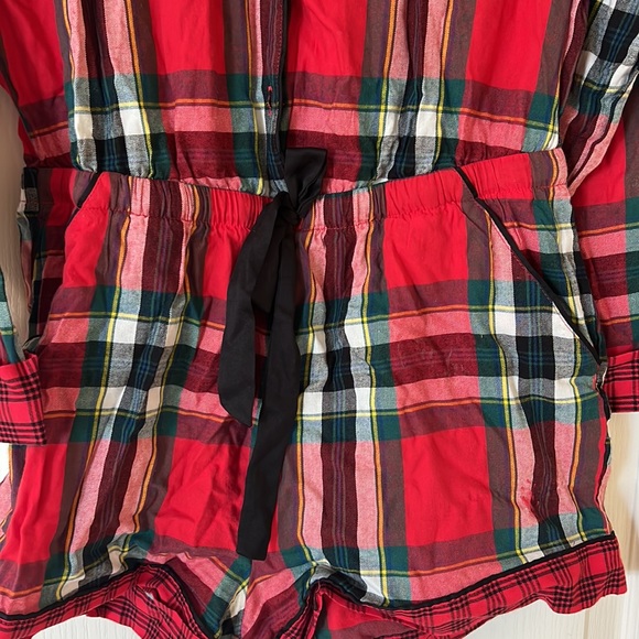 Victorias Secret red plaid pajama onesie - Picture 4 of 6